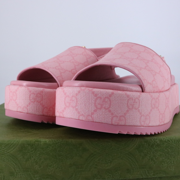 Gucci 38 Candy Pink GG supreme Platform Y2K Chunky Platforms E787 - Picture 15 of 15